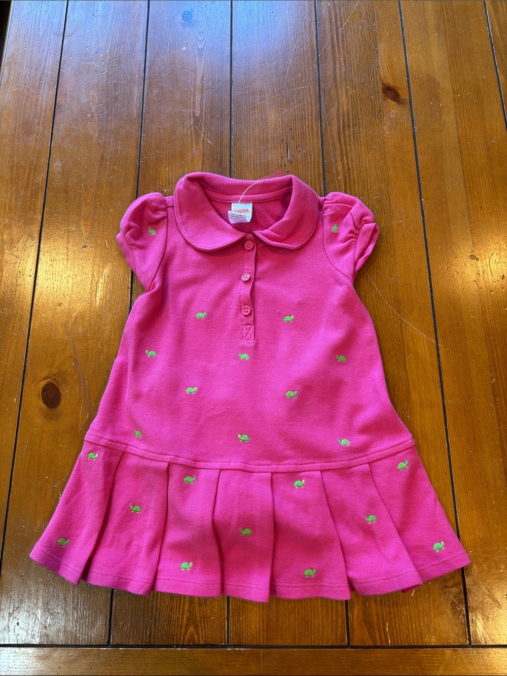 NWT Gymboree Hot Pink Polo Dress & Bloomers w/ Green Turtles 12-18M